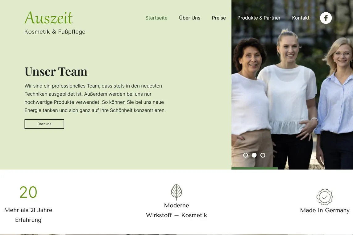 Auszeit Kosmetik – Unternehmenswebsite - Image 1