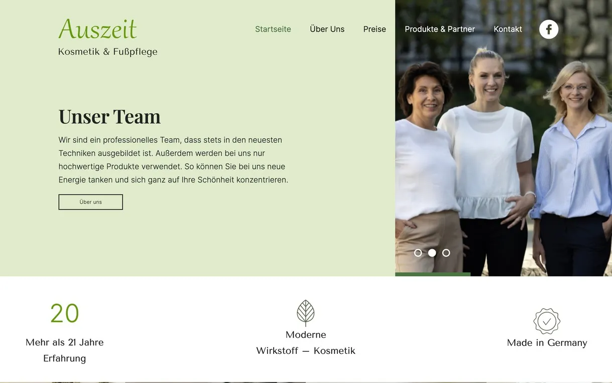 Auszeit Kosmetik – Website